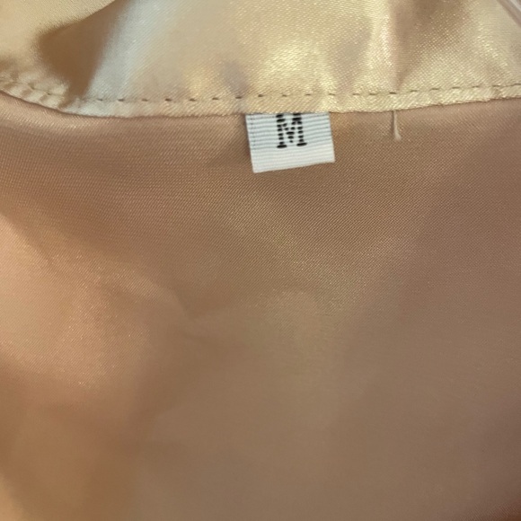 Elegant Satin Kimono Robe - Tan / Bronze color - Picture 2 of 2